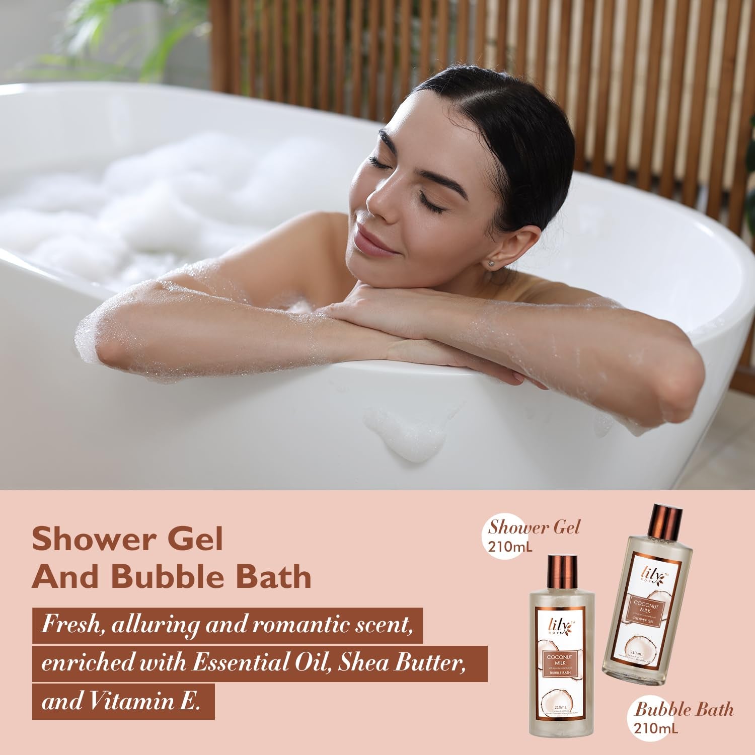 18Pcs Bath and Body Gift Basket Set for Women Mom - Coconut Vanilla Spa Gift Basket Luxury Bath & Body Set | Relaxing Self Care Pampering Gifts for Her, Birthday, Christmas, Mothers Day Gift Baskets