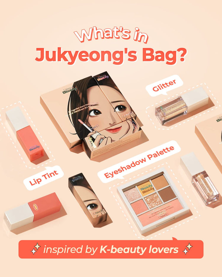 Webtoon True Beauty - 02 Some Sweet Glitter | Liquid Pink Gold Chunky Glitter Eyeshadow | Highlighter, K-Drama Korean Makeup, Highly Pigmented, Long Lasting Shimmer (Some Sweet)