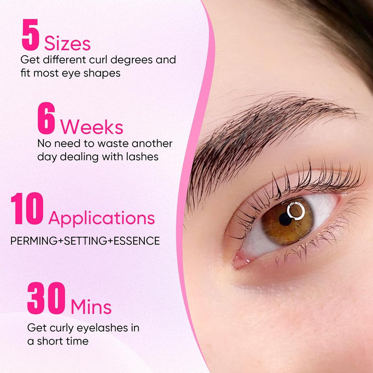 Lash Lift Kit, Lash Perm Kit, Fast Eyelash Lifting 5 Minutes DIY at Home with Strong Glue Disposable Sachet Lash Lifting Kit Last 6 Weeks (30Pcs)
