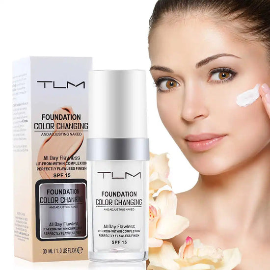 TLM Magic Match Foundation – Color-Changing, Long-Lasting Matte.
