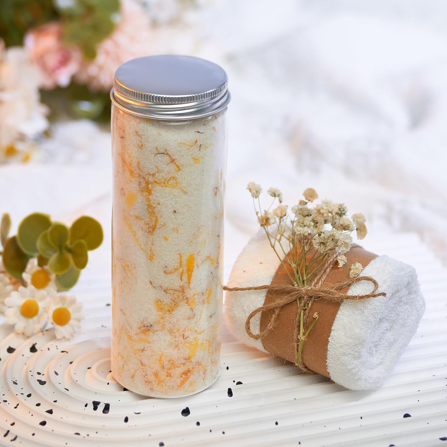 Natural Spa Gift Set for Her, Self Care Package for Women with Citrus and Vanilla, Spa Gift Basket, Wellness Spa Box, Bath and Body Products - Because You&