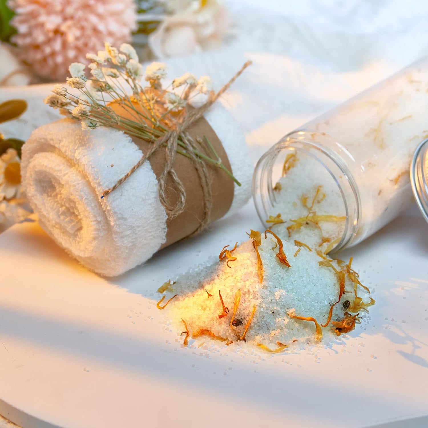 Natural Spa Gift Set for Her, Self Care Package for Women with Citrus and Vanilla, Spa Gift Basket, Wellness Spa Box, Bath and Body Products - Because You&