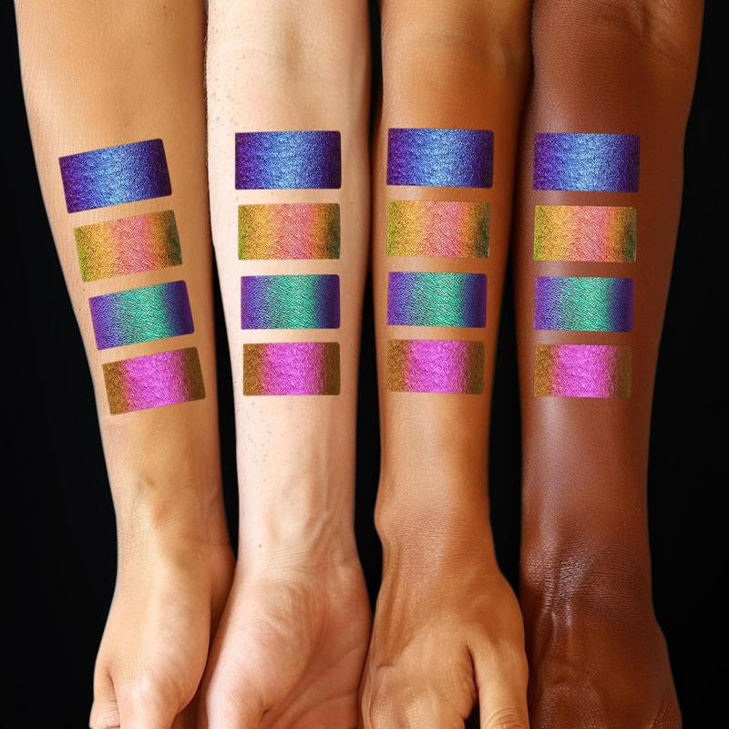UCANBE 4PCS Chameleon Liquid Eyeliner, Multichrome Metallic Color Shift Eye Liner, Waterproof Glitter Eyeliner with Soft Fine Tip for Long-Lasting Multi-Dimensional Eye Looks Makeup Lipliner