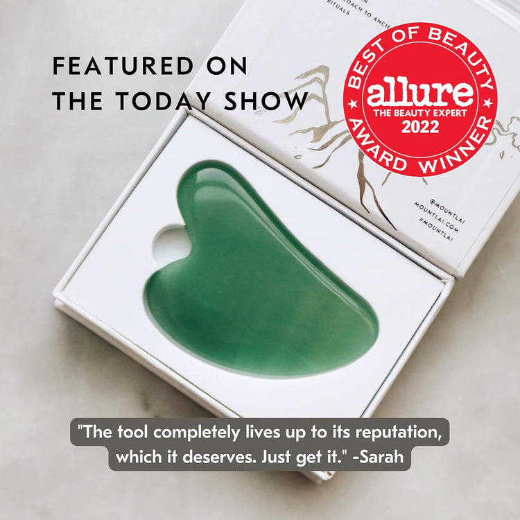 Jade Gua Sha Facial Tools – the Stone of Eternal Youth – Face & Body Guasha Tools for Self-Care, Massager for Sculpting, Muscle Tension Relief & Puffiness Reduction