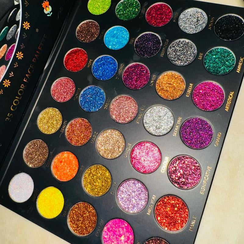 35-Glitter Pot Palette-Ultramo Belleza Muerte-Cosmetics