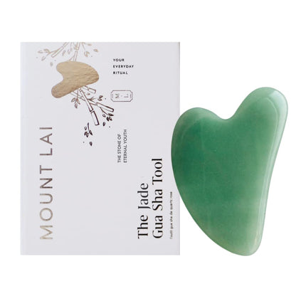 Jade Gua Sha Facial Tools – the Stone of Eternal Youth – Face & Body Guasha Tools for Self-Care, Massager for Sculpting, Muscle Tension Relief & Puffiness Reduction