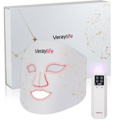 Red Light Therapy for Face, LED Face Mask Light Therapy, Portable Home Device with 7 Colors & 8 Modes, 850Nm near Infrared & Localized Blue Light Reduce Acne, 432 Beads Pro Leds