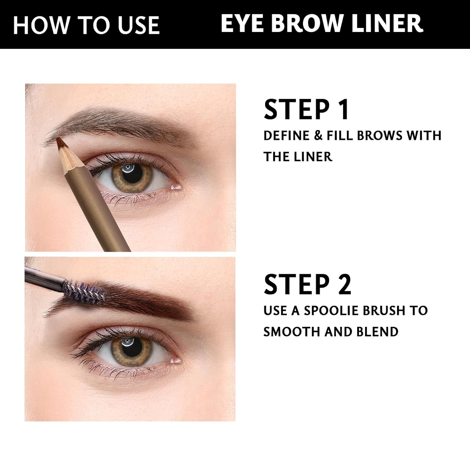 Long-Lasting Waterproof Eyebrow Liner, Makeup Brow Definer Pencil for Perfect Brows, Eye Makeup Smudge-Proof, Longwearing with Smooth Creamy Tip 