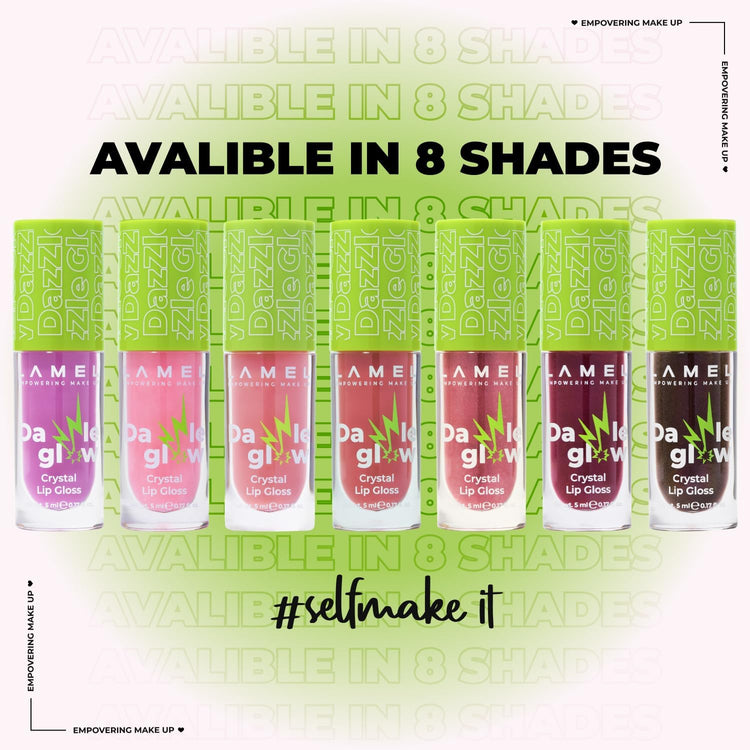 Dazzle Glow Crystal Clear Lip Gloss - Hydrating Lip Gloss - Non Sticky Lip Gloss - Colored Lip Gloss - Lip Gloss Color - Mini Lip Gloss - Moisturizing Lip Gloss - №404 You Can