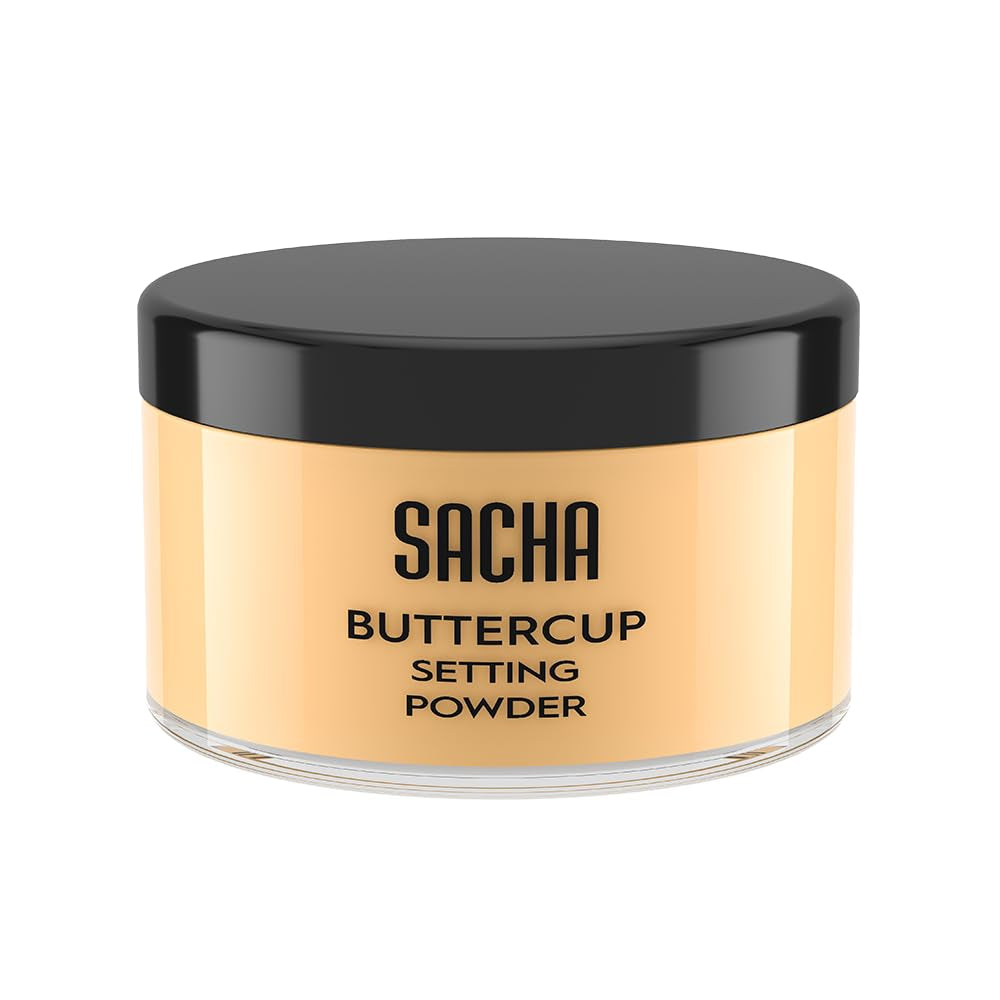 Sacha BUTTERCUP Setting Powder. No Ashy Flashback. Blurs Fine Lines and Pores. Loose.