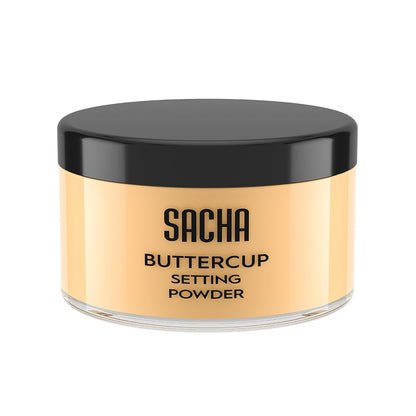 Sacha BUTTERCUP Setting Powder. No Ashy Flashback. Blurs Fine Lines and Pores. Loose.