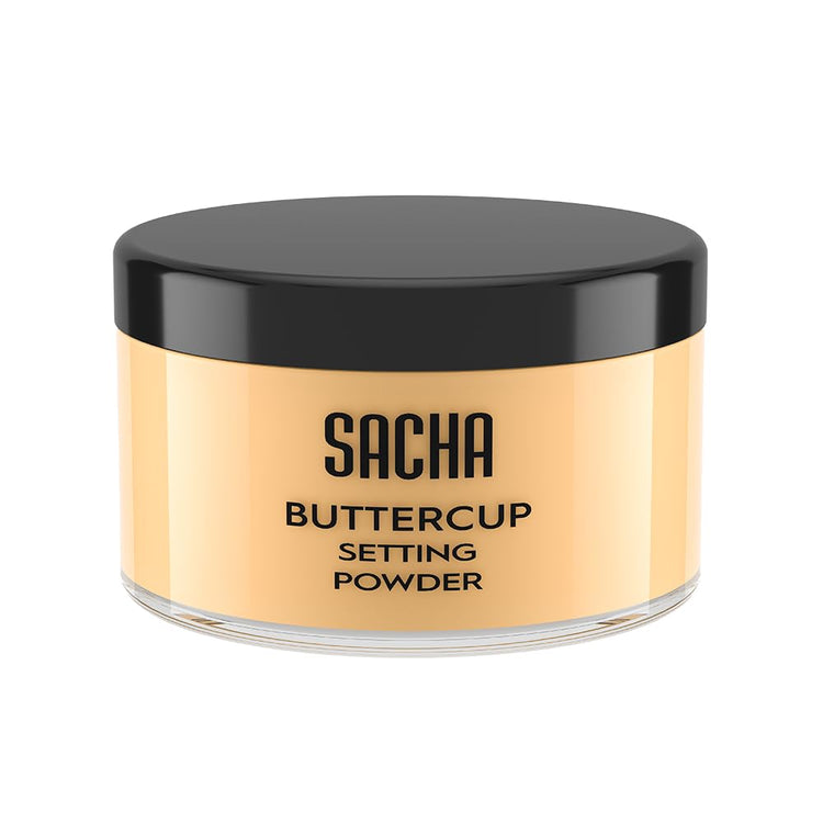 Sacha BUTTERCUP Setting Powder. No Ashy Flashback. Blurs Fine Lines and Pores. Loose.