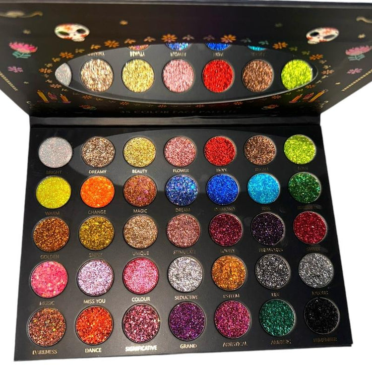 35-Glitter Pot Palette-Ultramo Belleza Muerte-Cosmetics