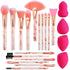 Professional Makeup Brushes Set 16PCS Marble Handle with 4Pcs Sponge Blenders Foundation Brushes Eyeshadow Brush Lip Brush Silicone Face Mask Brush Make up Tool