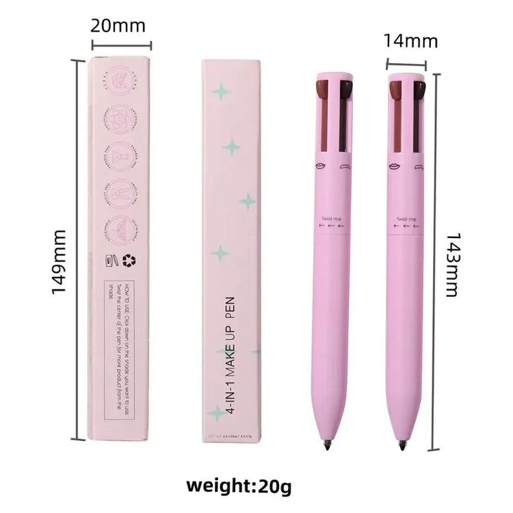 GlamDefine™ 4-in-1 Precision Makeup Pen – Eyeliner, Eyebrow, Contour & Lip Liner in One Long-Lasting Waterproof Tool